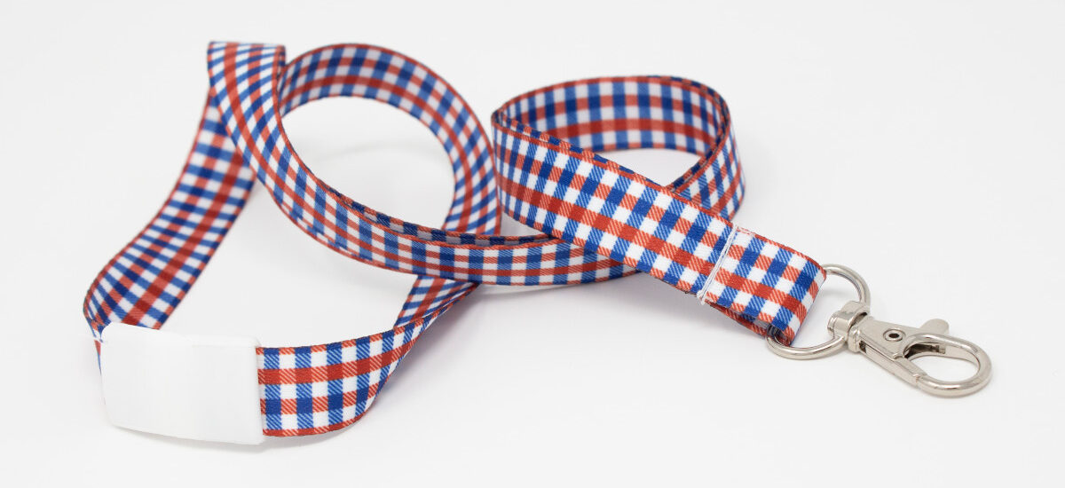 plaid patriotic lanyard